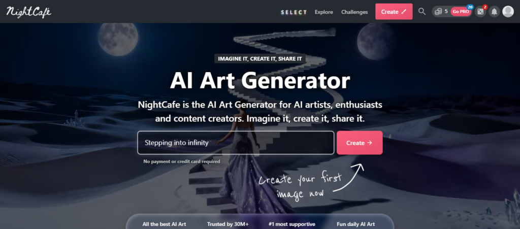NightCafe image generator