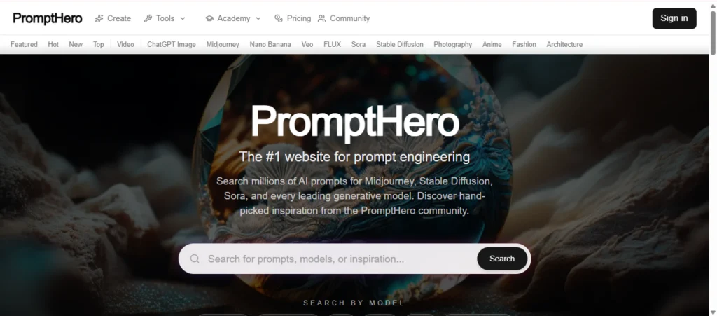 Prompthero dashboard