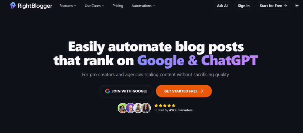 rightblogger Dashboard