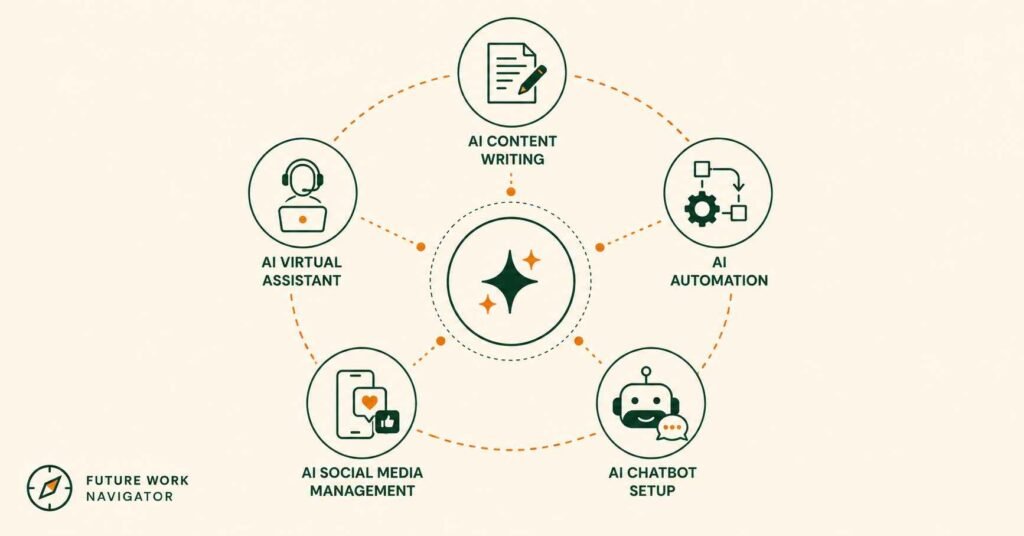 five most beginner-accessible AI freelance niches