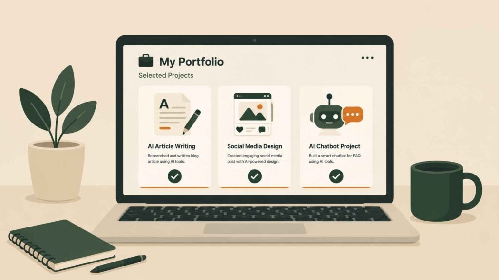 7 Smart Tips to Make Money with AI in 2026(Even Without a Degree or Experience) 4 AI Portfolio