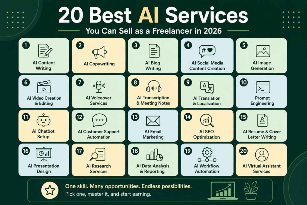 20 Best AI Services You Can Sell on Freelance Platforms