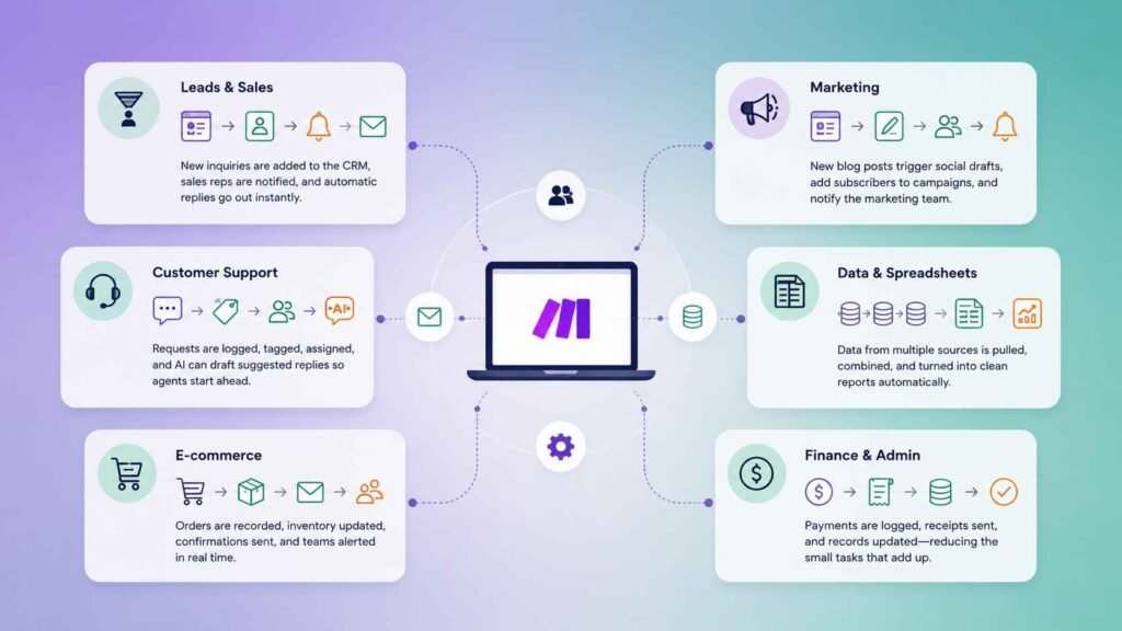 15 Real-Life Make.com Examples to Automate Work in 2026 2 How Do Businesses Actually Use Make.com Day to Day?