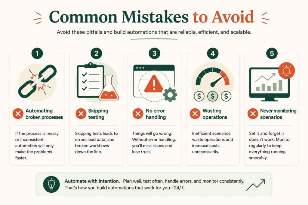 25 Best Make.com Automation Ideas for Small Businesses (2026) 7 Common Mistakes to Avoid in make.com automation