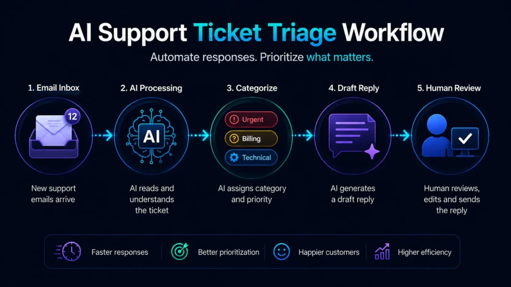 AI Support Ticket Triage Workflow